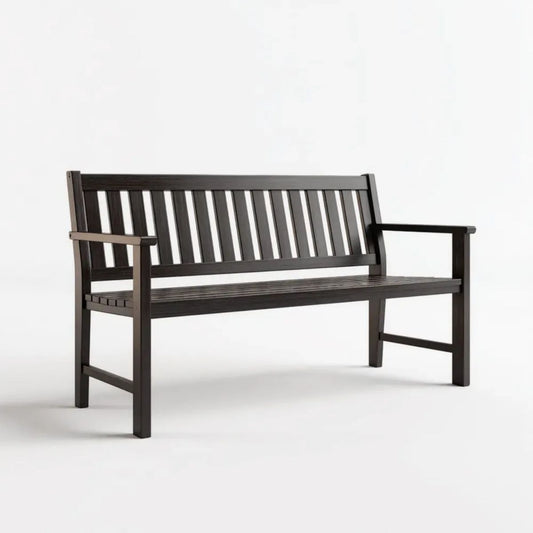 Dwuosobowa ławka ogrodowa z drewna ciemnobrązowa 120 x 65 x 88 cm