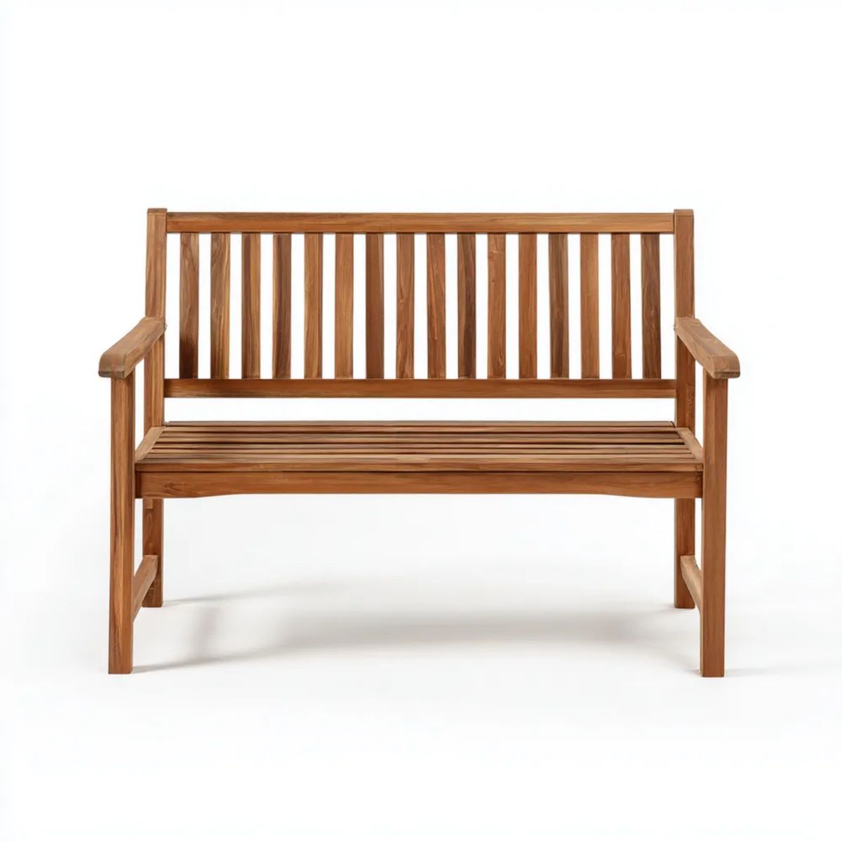 Dwuosobowa drewniana ławka ogrodowa brązowa 120 x 65 x 92 cm