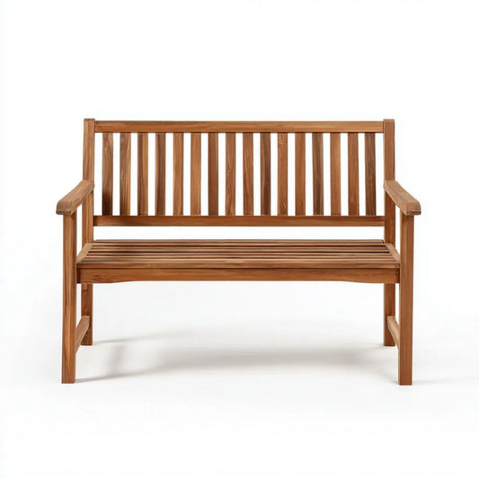 Dwuosobowa drewniana ławka ogrodowa brązowa 120 x 65 x 92 cm