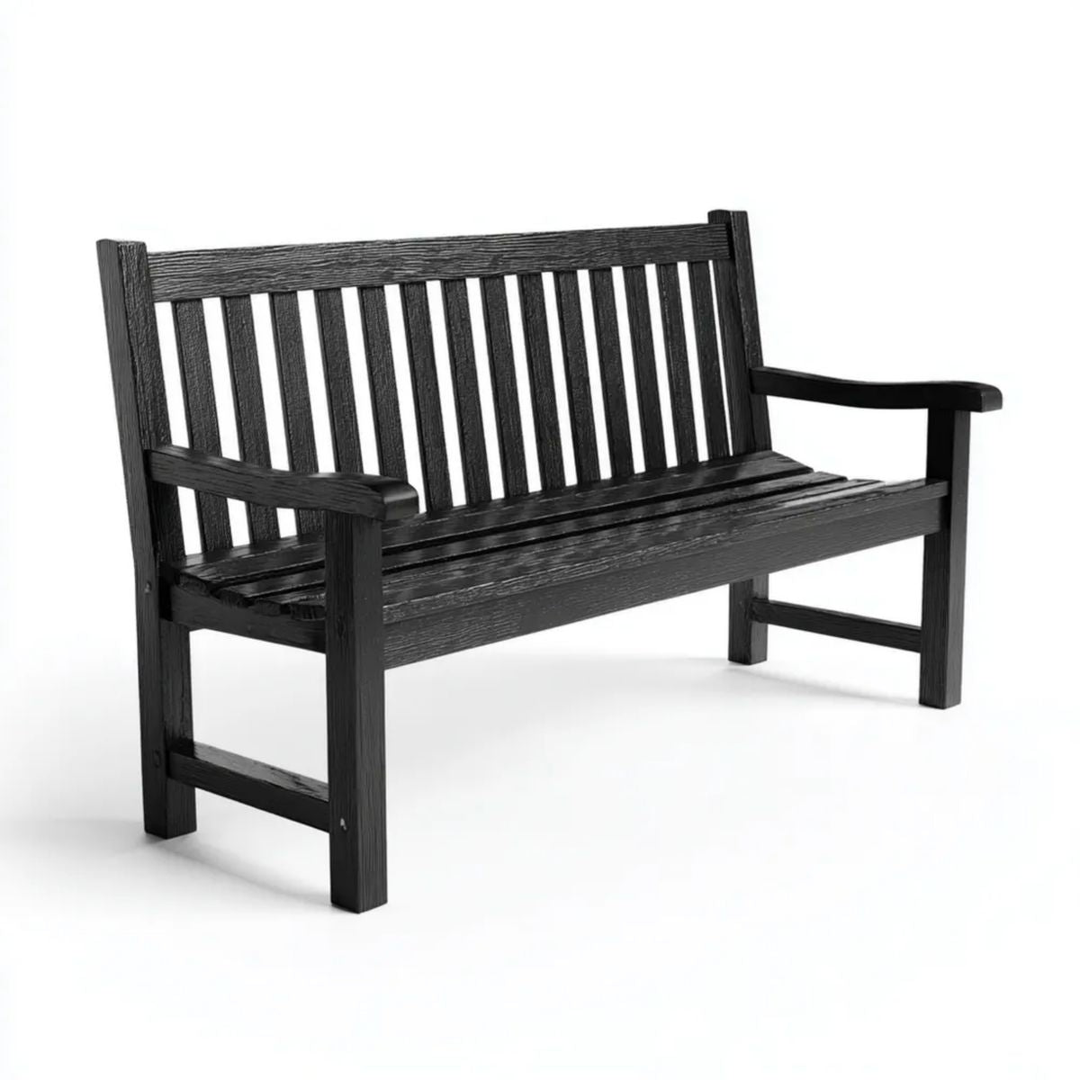 Dwuosobowa drewniana ławka ogrodowa czarna 120 x 60 x 90 cm