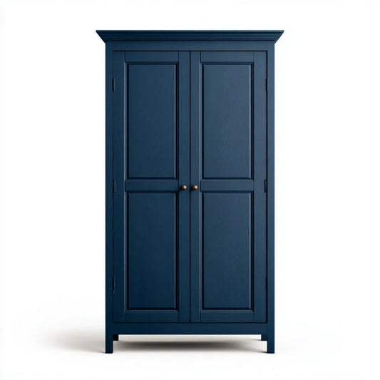 Dwudrzwiowa szafa ubraniowa z płyty MDF, granatowa, 100 × 55 × 200 cm