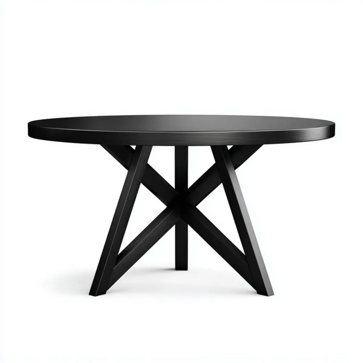 Okrągły stół do jadalni z płyty MDF i metalu, czarny, Ø 120 x 75 cm