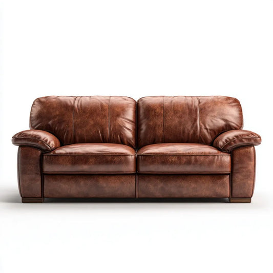 Dwuosobowa sofa brązowa z tapicerką PU 170 × 90 × 90 cm