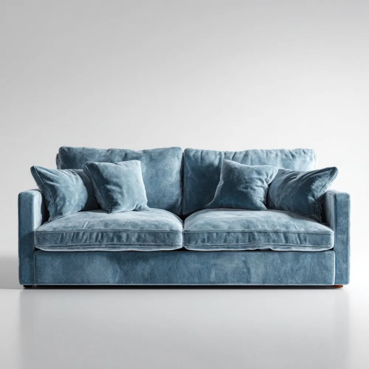 Dwuosobowa sofa welurowa niebieskoszara 200 x 90 x 85 cm